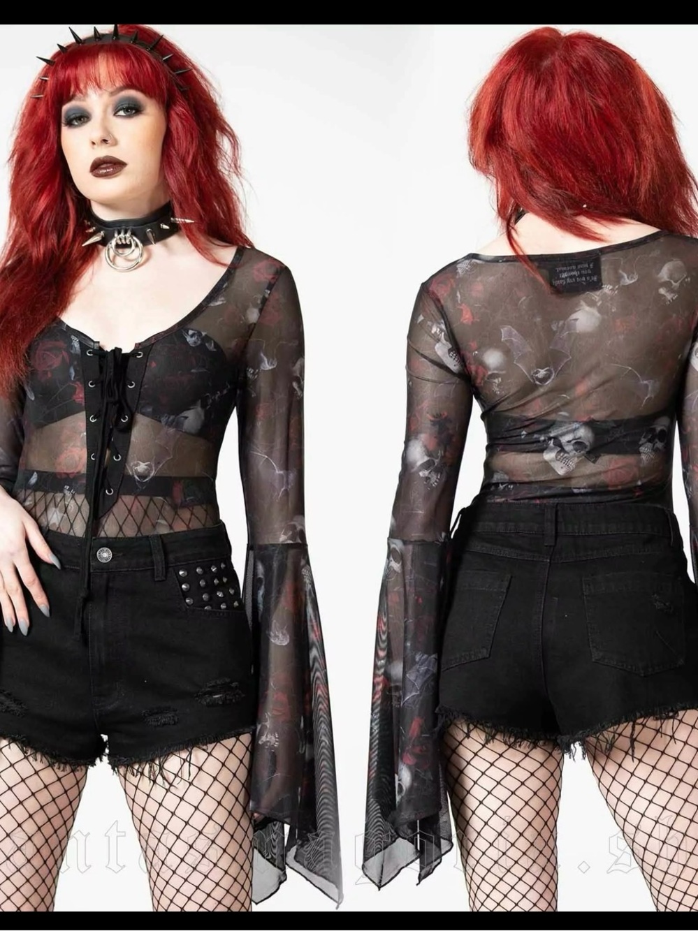 Killstar - Rosabella Mesh Bodysuit XXL